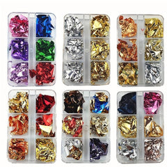 Holographic Aluminum Foil 3D Nail Flakes Sequins Tinsel Foil Glitter