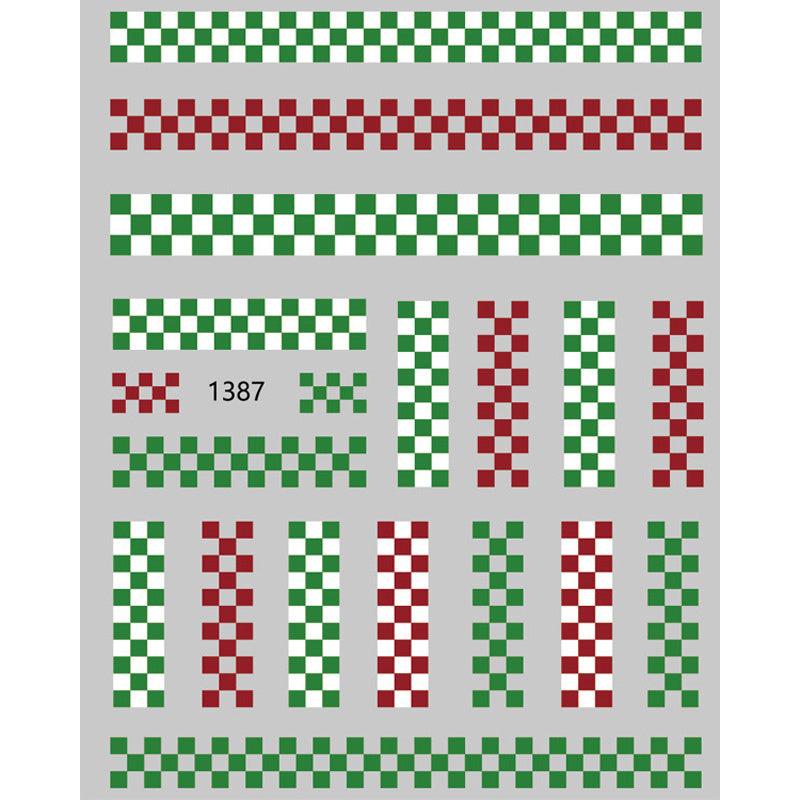 Plaid Series Nail Stickers Checkerboard Nail Decals