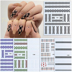Plaid Series Nail Stickers Checkerboard Nail Decals