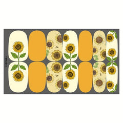 Sunflower Nail Polish Strips Full Nail Wraps Self Adhesive Stickers