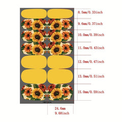 Sunflower Nail Polish Strips Full Nail Wraps Self Adhesive Stickers