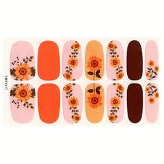 Sunflower Nail Polish Strips Full Nail Wraps Self Adhesive Stickers