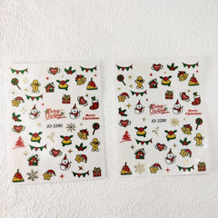 Christmas Nail Art Stickers Snowflake Snowman Bell Decals