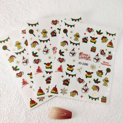 Christmas Nail Art Stickers Snowflake Snowman Bell Decals
