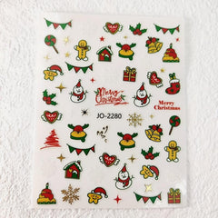 Christmas Nail Art Stickers Snowflake Snowman Bell Decals