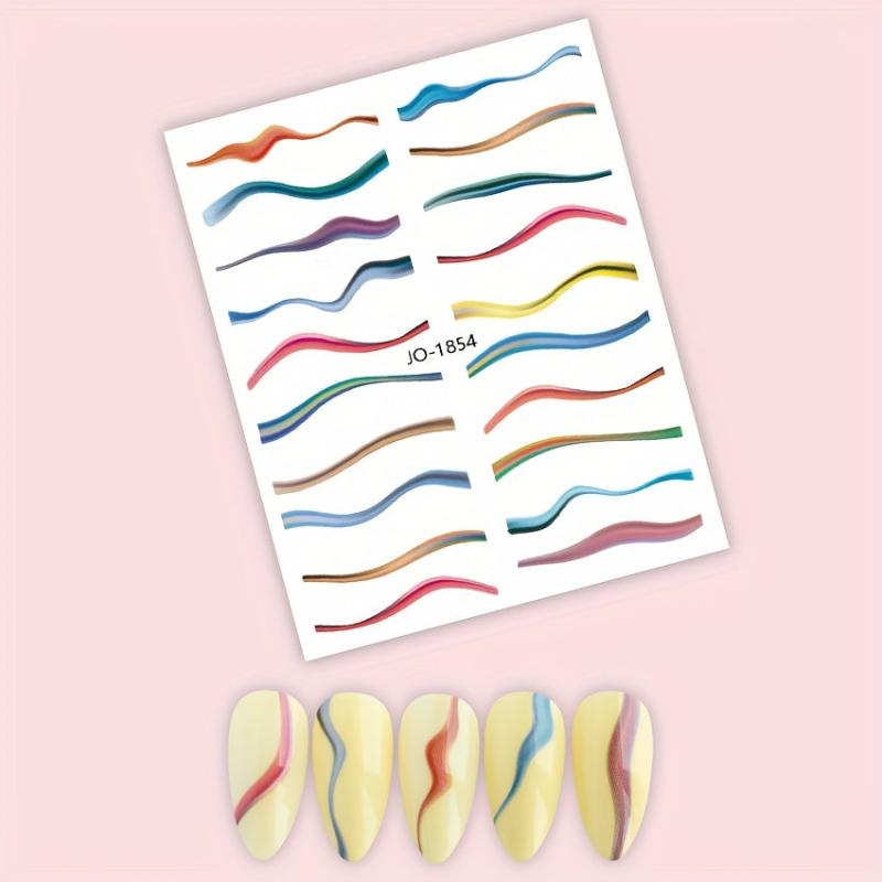 Gradient Line Nail Art Stickers Self Adhesive Decals For DIY Or Salons