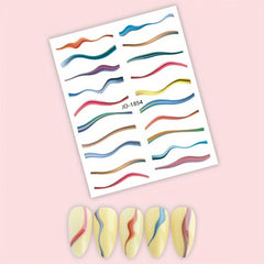 Gradient Line Nail Art Stickers Self Adhesive Decals For DIY Or Salons