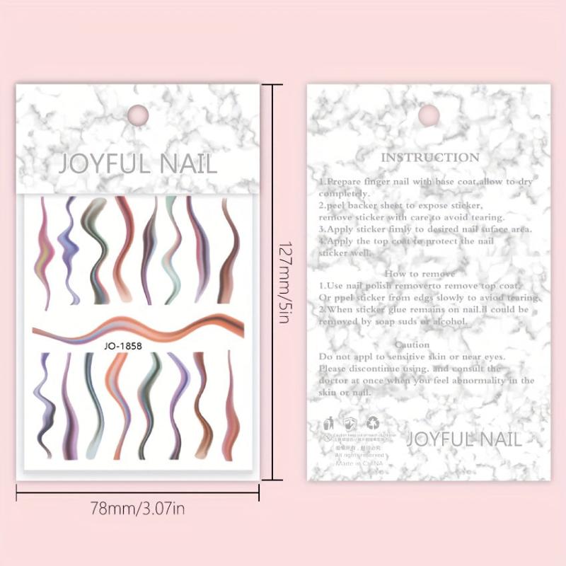 Gradient Line Nail Art Stickers Self Adhesive Decals For DIY Or Salons