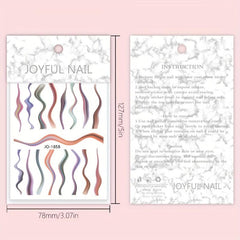 Gradient Line Nail Art Stickers Self Adhesive Decals For DIY Or Salons