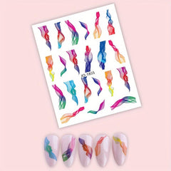 Gradient Line Nail Art Stickers Self Adhesive Decals For DIY Or Salons