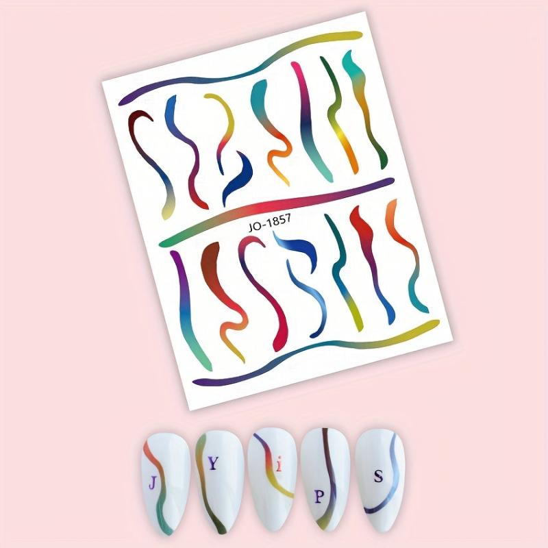 Gradient Line Nail Art Stickers Self Adhesive Decals For DIY Or Salons