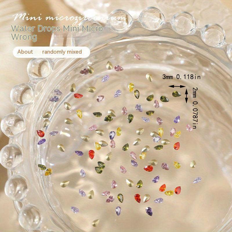 50pcs Nail Zircon Rhinestones Horse Eye Water Drop Square Nail Art Gems