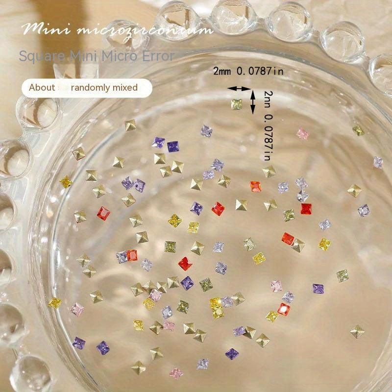 50pcs Nail Zircon Rhinestones Horse Eye Water Drop Square Nail Art Gems
