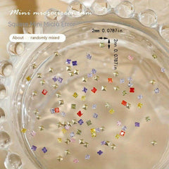 50pcs Nail Zircon Rhinestones Horse Eye Water Drop Square Nail Art Gems