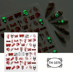 Halloween Nail Art Stickers Pumpkin Cat Ghost Bat Nail Decals