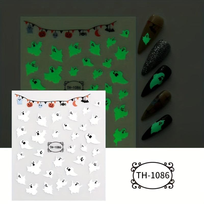 Halloween Nail Art Stickers Pumpkin Cat Ghost Bat Nail Decals