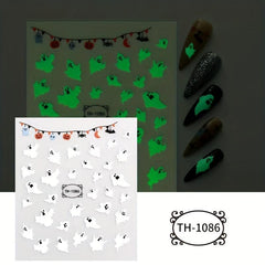 Halloween Nail Art Stickers Pumpkin Cat Ghost Bat Nail Decals