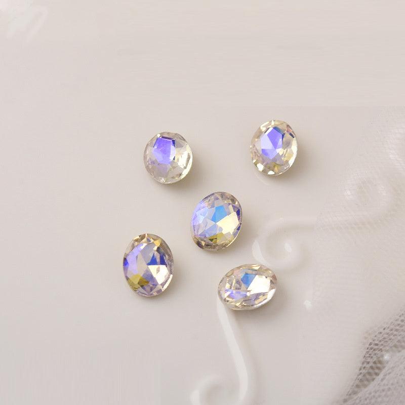 10 Pcs Love Heart Nail Rhinestones Zircon Nail Drills 3D Nail Charms