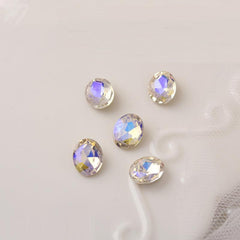 10 Pcs Love Heart Nail Rhinestones Zircon Nail Drills 3D Nail Charms