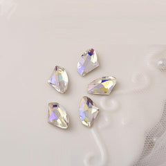 10 Pcs Love Heart Nail Rhinestones Zircon Nail Drills 3D Nail Charms