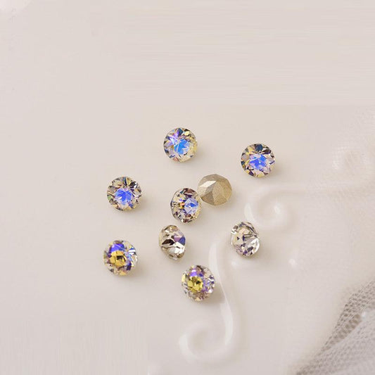 10 Pcs Love Heart Nail Rhinestones Zircon Nail Drills 3D Nail Charms