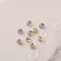 10 Pcs Love Heart Nail Rhinestones Zircon Nail Drills 3D Nail Charms