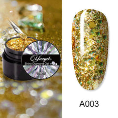 Glitter Gel Nail Polish Set - 8 Colors Diamond Collection