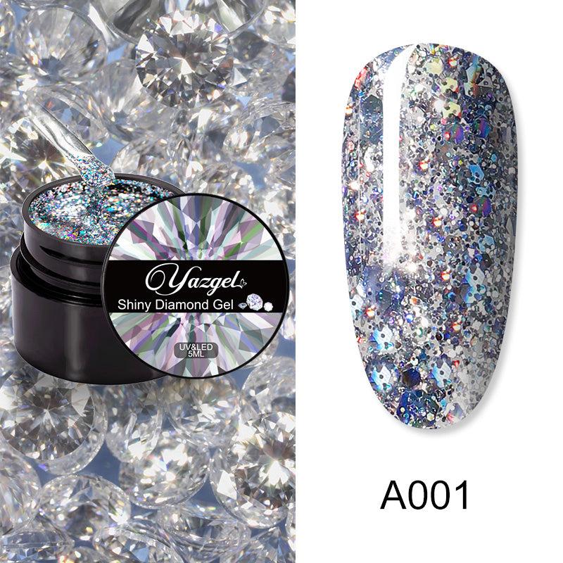 Glitter Gel Nail Polish Set - 8 Colors Diamond Collection