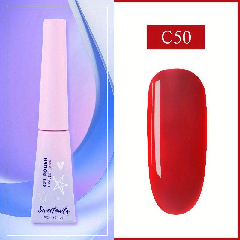 Red Starry Sky Nude Gel Nail Polish - Long Lasting Neutral
