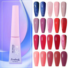 Red Starry Sky Nude Gel Nail Polish - Long Lasting Neutral