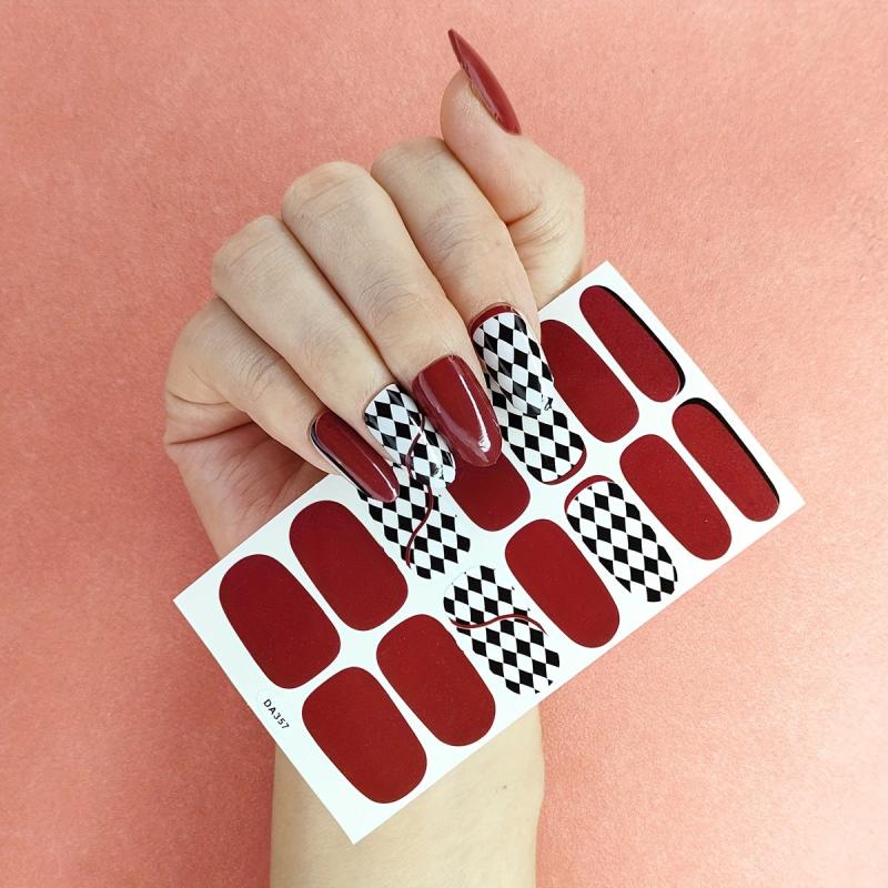 Glitter Full Wrap Nail Polish Stickers for DIY Manicure