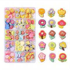 Assorted Nail Art Rhinestones and Polymer Clay Slices DIY Supplies