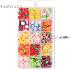 Assorted Nail Art Rhinestones and Polymer Clay Slices DIY Supplies