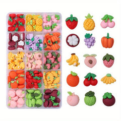 Assorted Nail Art Rhinestones and Polymer Clay Slices DIY Supplies