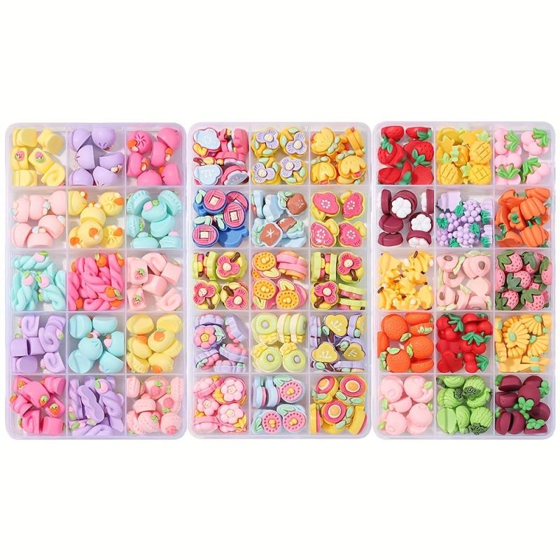 Assorted Nail Art Rhinestones and Polymer Clay Slices DIY Supplies