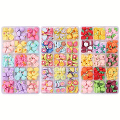 Assorted Nail Art Rhinestones and Polymer Clay Slices DIY Supplies