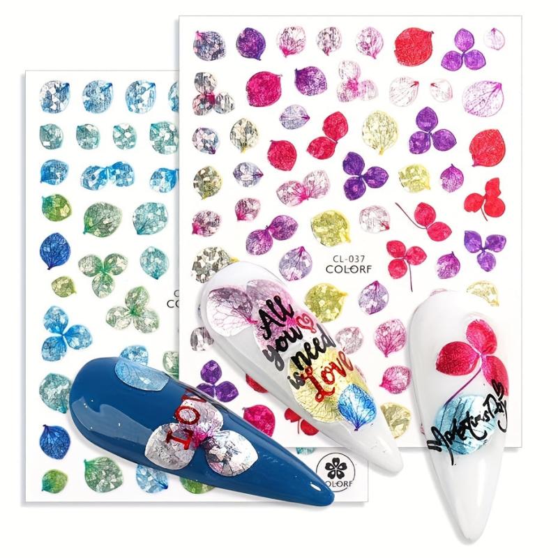 9 Sheets Clover Nail Art Stickers 3D Self Adhesive for Women Nail Art DIY