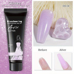 15ml Sparkling Pearl Glitter Poly Nail Gel Set 8 Colors for Nail Extensions