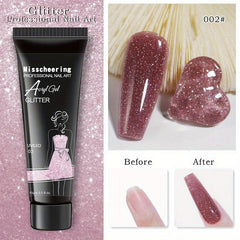15ml Sparkling Pearl Glitter Poly Nail Gel Set 8 Colors for Nail Extensions
