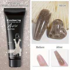 15ml Sparkling Pearl Glitter Poly Nail Gel Set 8 Colors for Nail Extensions