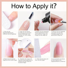 Nude Pink Poly Gel Nail Kit 8 Colors - Easy Nail Extension