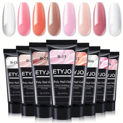 Nude Pink Poly Gel Nail Kit 8 Colors - Easy Nail Extension