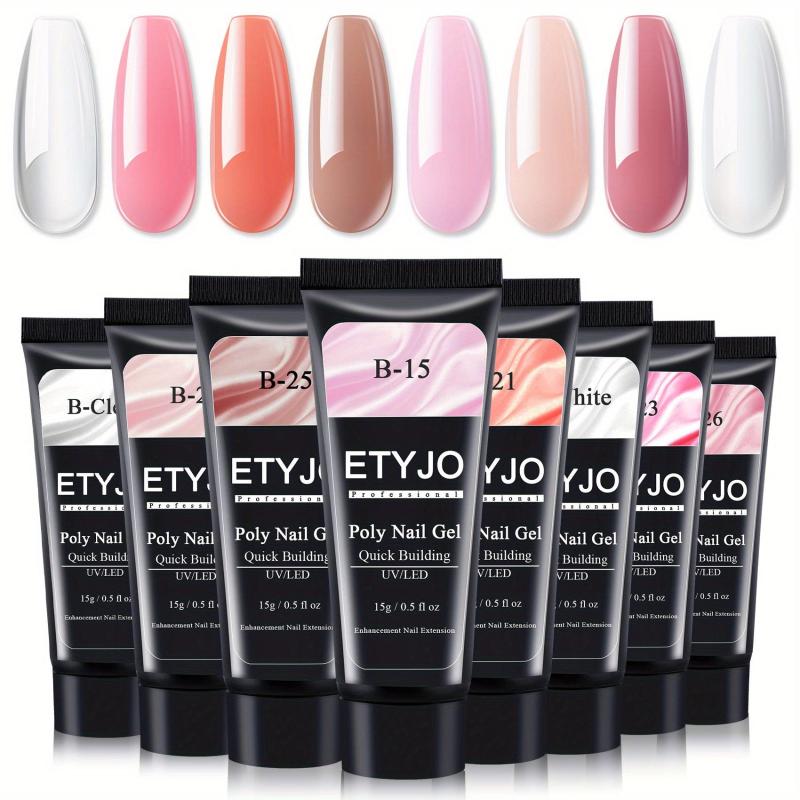Nude Pink Poly Gel Nail Kit 8 Colors - Easy Nail Extension