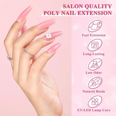 4 Pcs Poly Gel Set Nude Pink Nail Colors Large Capacity Nail Extension Gel