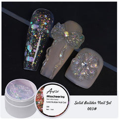 15ml Solid Builder Nail Gel Hard Extension Gel Carving Sequin Silver