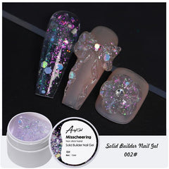 15ml Solid Builder Nail Gel Hard Extension Gel Carving Sequin Silver