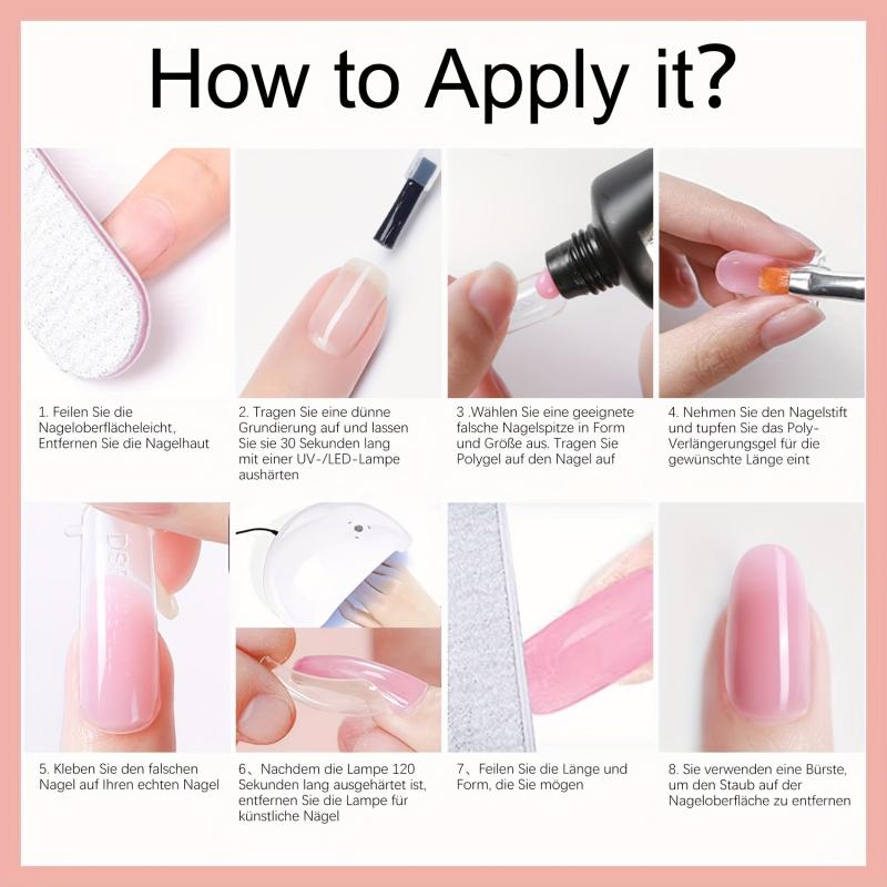 Poly Gel Nail Kit 8 Colors for DIY Nail Extension