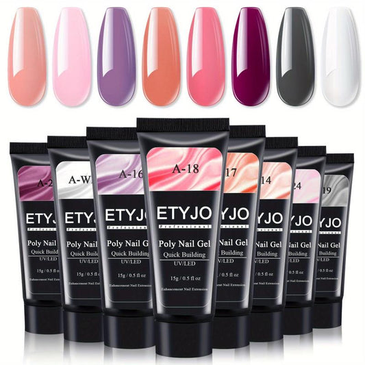 Poly Gel Nail Kit 8 Colors for DIY Nail Extension