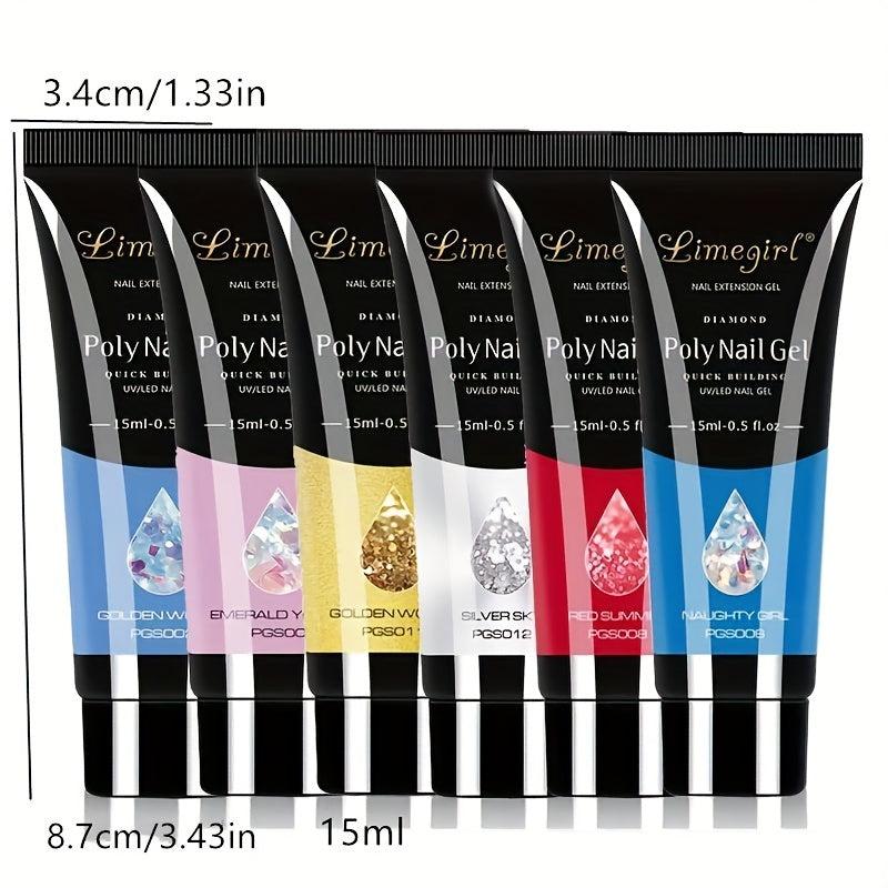 Poly Nail Extension Gel Acryl Gel Manicure Set for Beginner DIY At Home