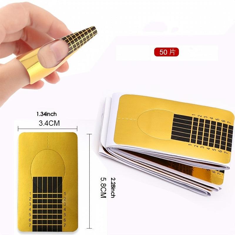 50 pcs Acrylic Nail Forms for Extensions Paper Tray Accessory